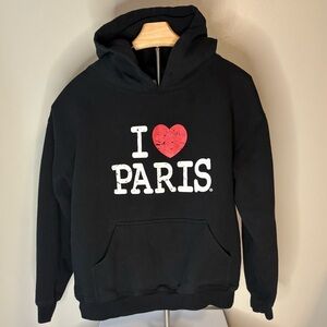 I ❤️ Paris Black Graphic Hoodie